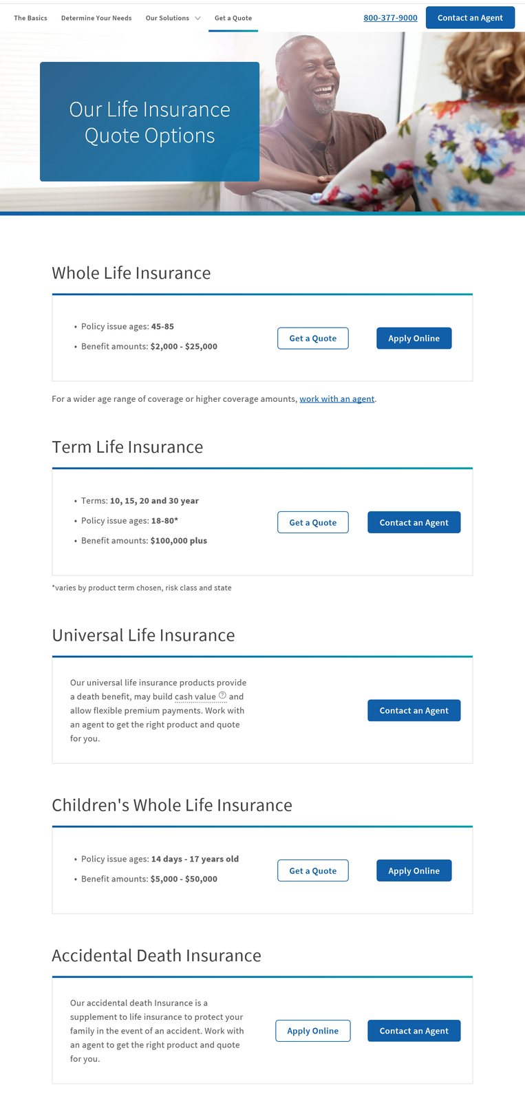 Mutual of Omaha Quote Options